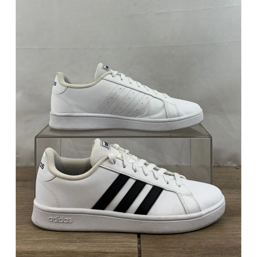 Adidas Grand Court 2.0 Men‎ White Black Stripes Casual Sneakers Shoes Size 8